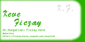 keve ficzay business card